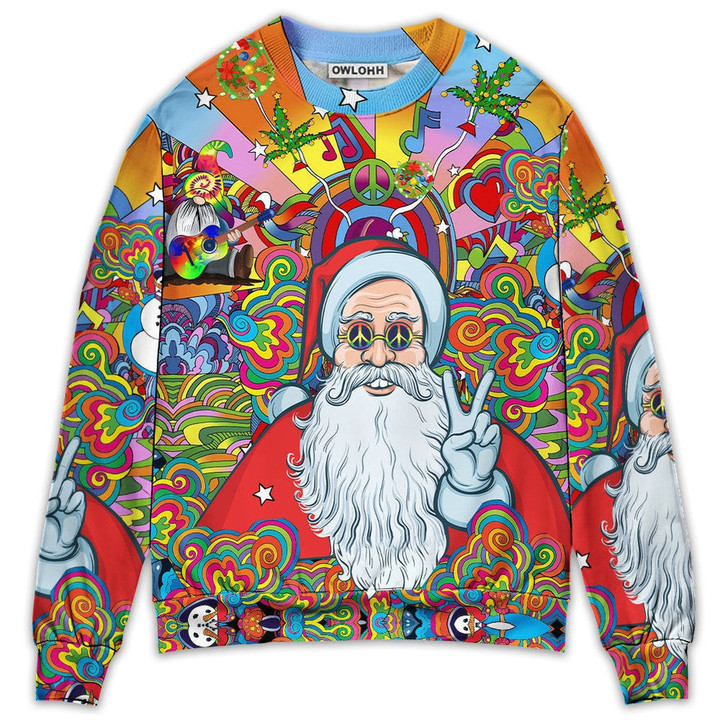 Hippie Santa Claus Color - Sweater - Ugly Christmas Sweaters