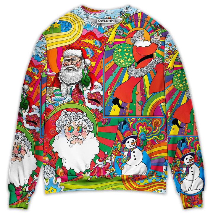 Hippie Santa Merry Xmas - Sweater - Ugly Christmas Sweaters