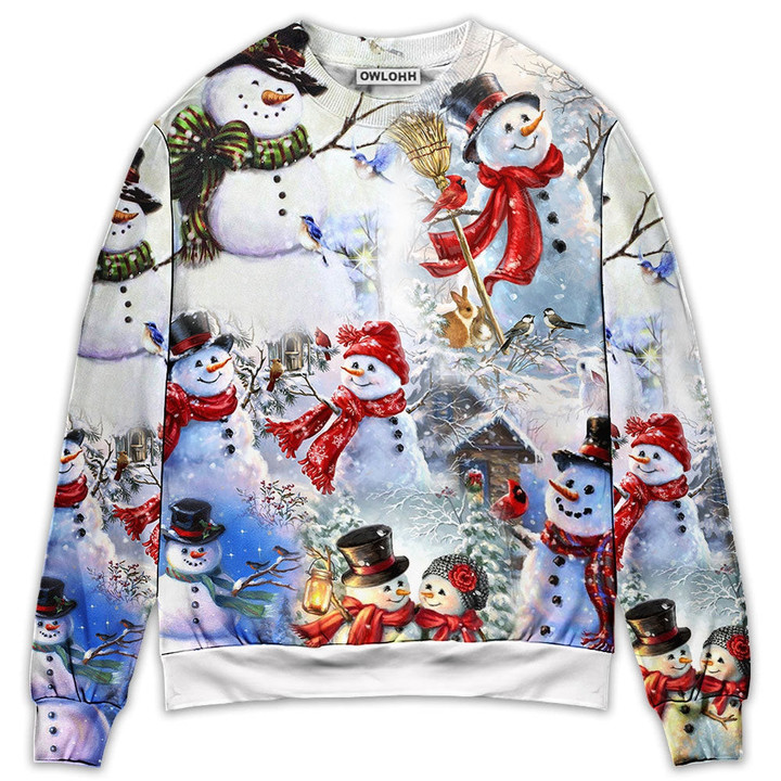 Snowman Christmas Merry Xmas - Sweater - Ugly Christmas Sweaters