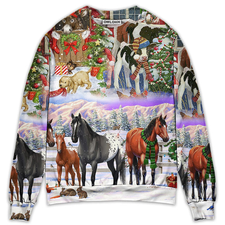 Christmas Farm Merry Xmas To Everyone - Sweater - Ugly Christmas Sweaters