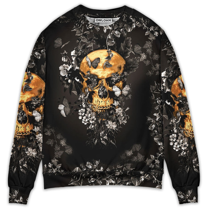 Skull Flowers Grow Out Of Dark Moments - Sweater - Ugly Christmas Sweaters