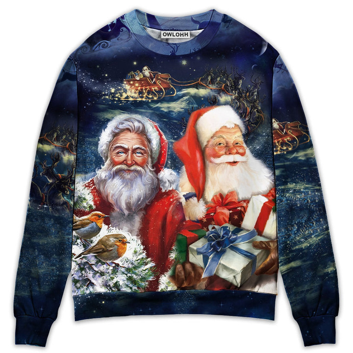 Christmas Santa Claus Snow - Sweater - Ugly Christmas Sweaters