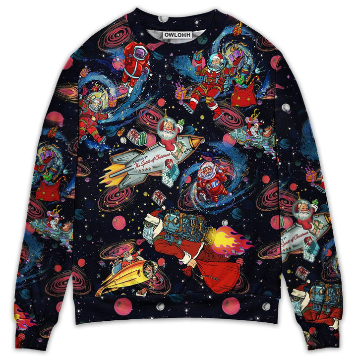 Chrismas Santa In The Space - Sweater - Ugly Christmas Sweaters