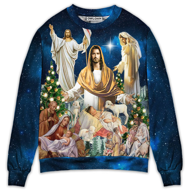 Jesus Christmas Miracle Night - Sweater - Ugly Christmas Sweaters