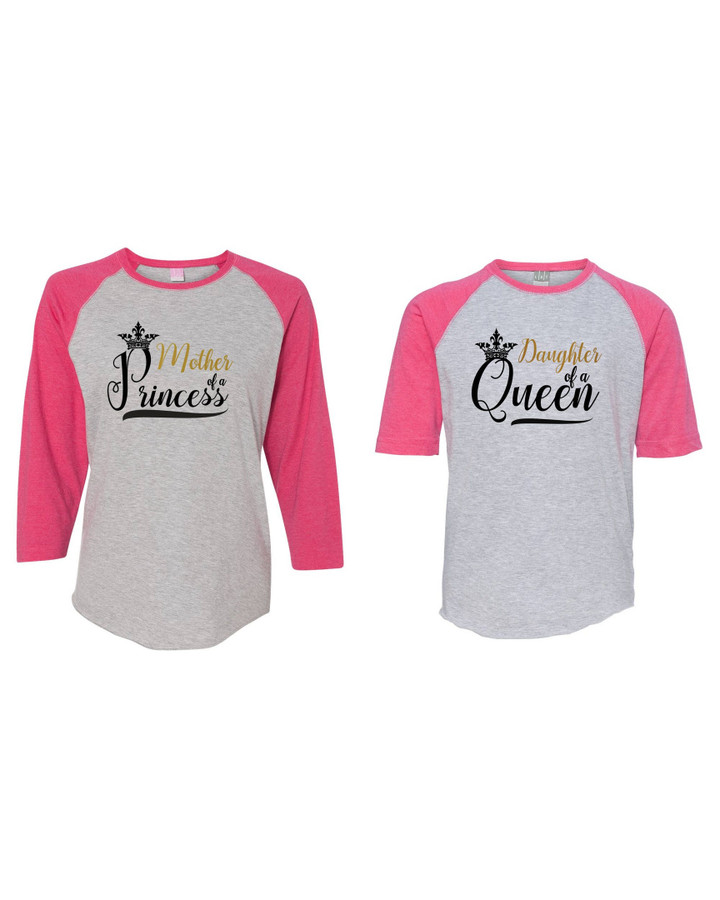 Mother Of A Princess, Daughter Of A Queen Gift for Mom, Gift for Mommy, Mother's Day Shirts, Fleur Shirts, Mother Daughter Shirts