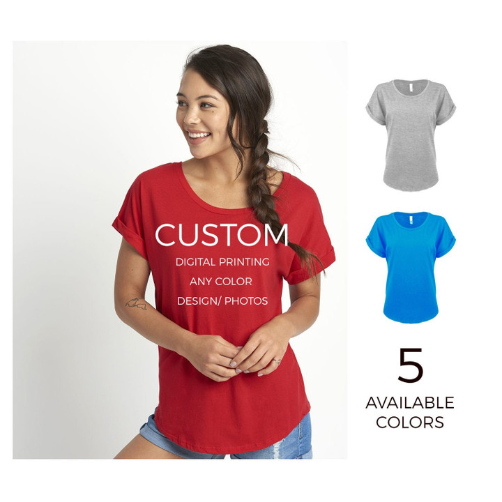Women's Roll Sleeve Dolman - Personalize & Design Your Own Women�s Tee - Custom Tops and Tees