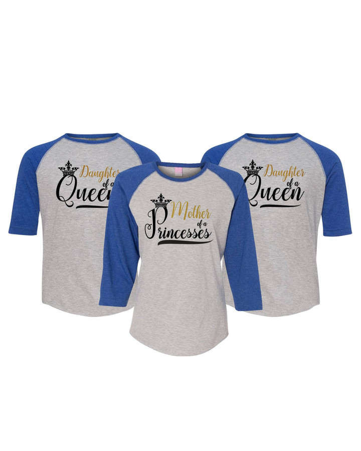 Mother Of A Princesses, Daughter Of A Queen Gift for Mom, Gift for Mommy, Mother's Day Shirts, Fleur Shirts, Mother Daughter Shirts,