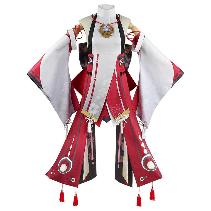Genshin Impact Yae Miko Halloween Cosplay Anime Game White Style Women's Costume School Uniform Set
