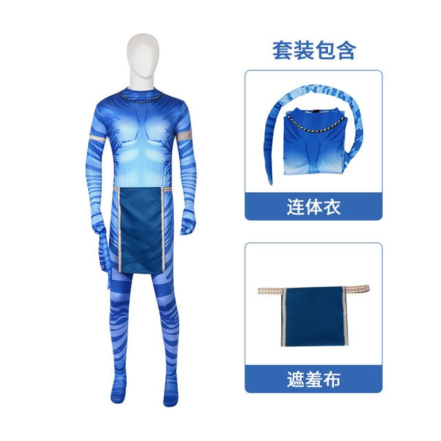 Movie Avatar 2 Jake Sully Cosplay 3D Jumpsuit Costume Adult Kids Sexy Neytiri Outfit Mask Catsuit Bodysuit Hero Halloween Dress