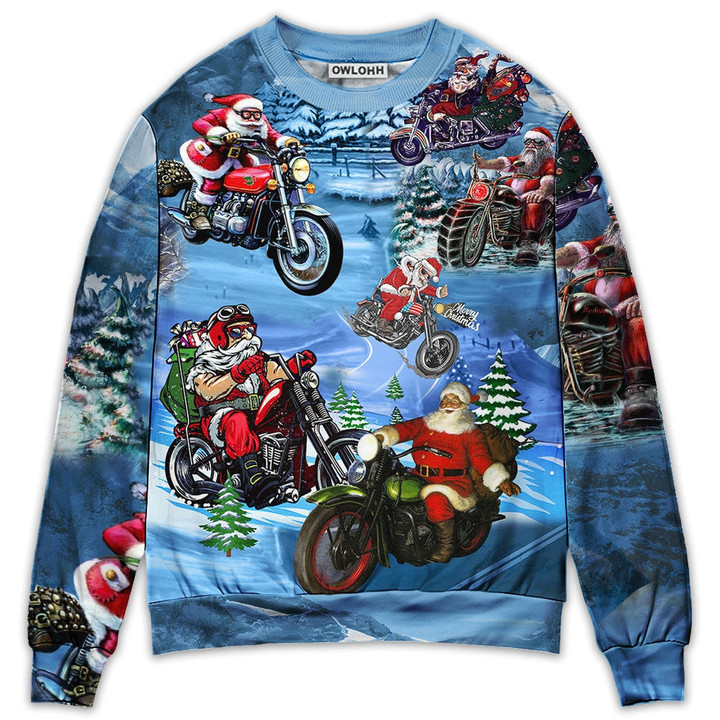 Christmas Driving With Santa Claus - Sweater - Ugly Christmas Sweaters