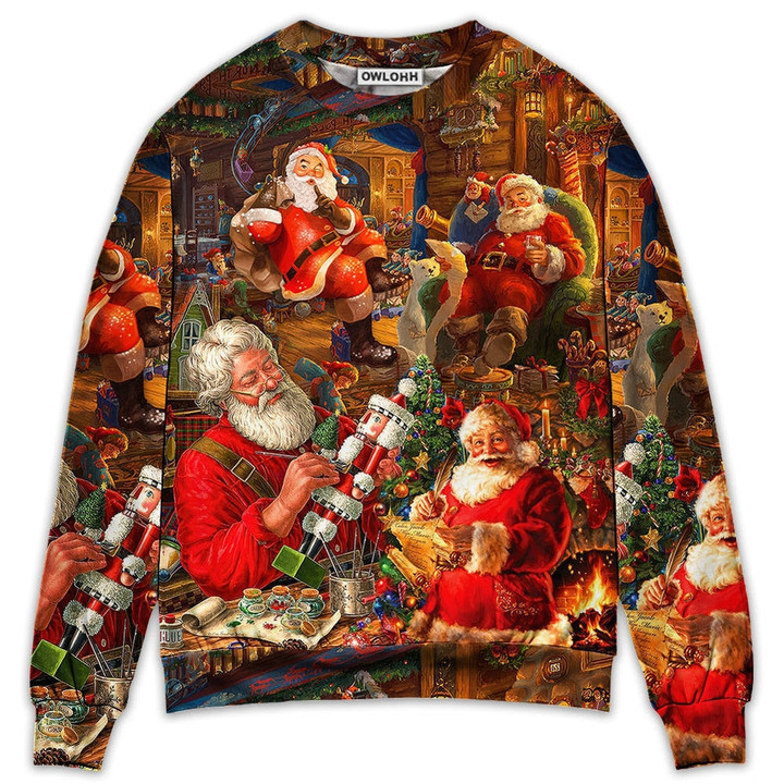 Christmas Funny Santa Claus Gift Xmas Is Coming Art Style - Sweater - Ugly Christmas Sweaters