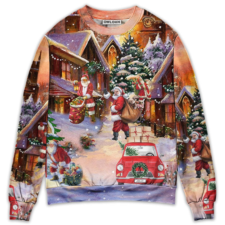Christmas Santa Is Delivering Love - Sweater - Ugly Christmas Sweaters