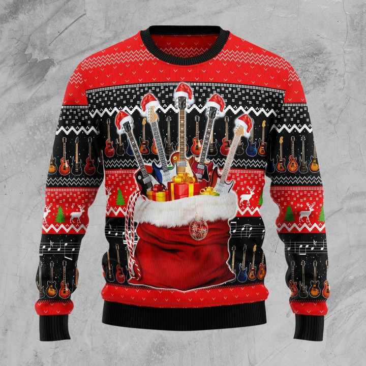 Guitar Xmas Ugly Christmas Sweater 3D Printed Best Gift For Xmas Adult | US4792