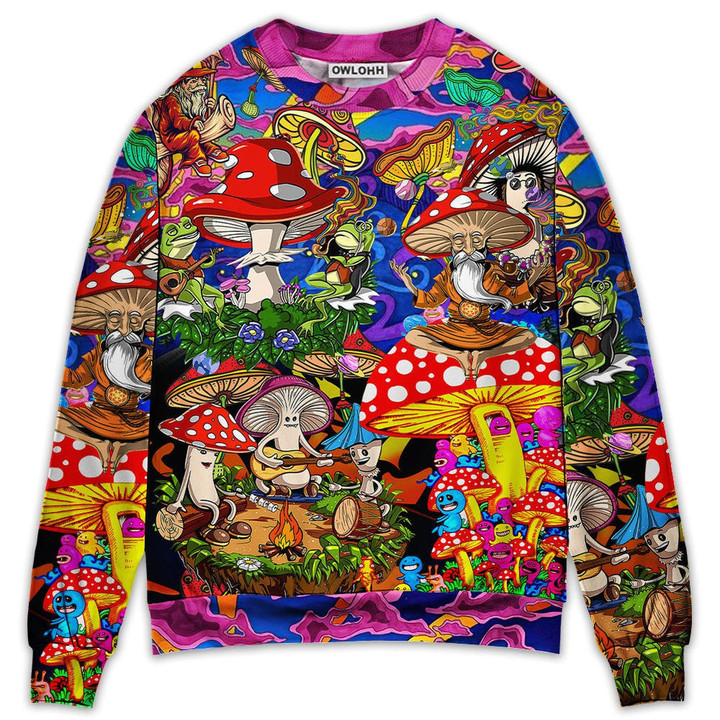 Hippie Mushroom Happy Together - Sweater - Ugly Christmas Sweaters