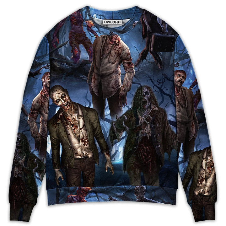 Halloween Zombie Blood Dark Scary - Sweater - Ugly Christmas Sweaters