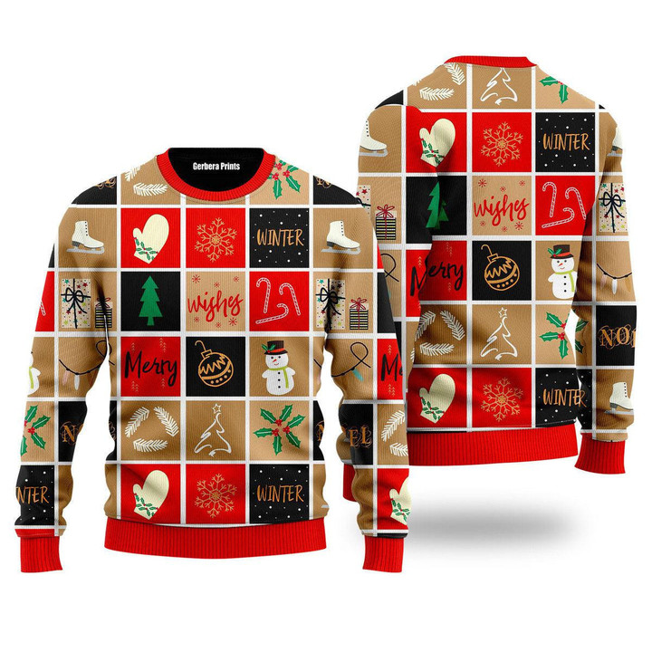 Happy Winter Merry Christmas Pattern Ugly Christmas Sweater 3D Printed Best Gift For Xmas UH2203