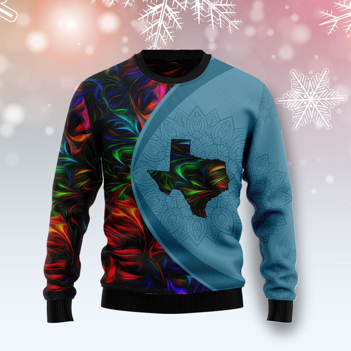 Texas Fractal Pattern Ugly Christmas Sweater 3D Printed Best Gift For Xmas Adult | US4399