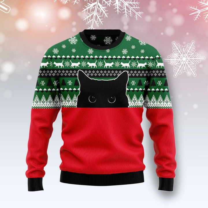 Meow Meow Black Cat Ugly Christmas Sweater 3D Printed Best Gift For Xmas Adult | US4590