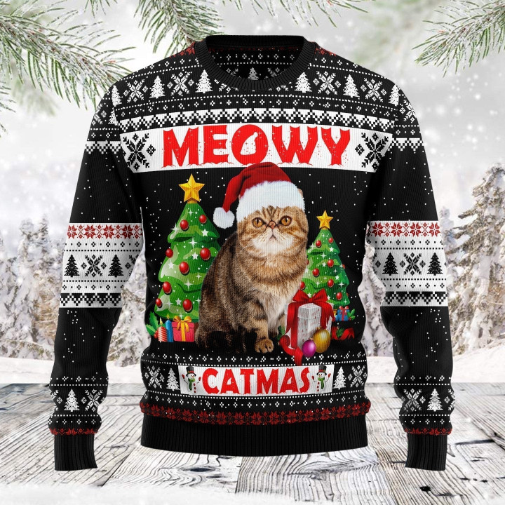 Meowy Christmas Ugly Christmas Sweater 3D Printed Best Gift For Xmas Adult | US6073