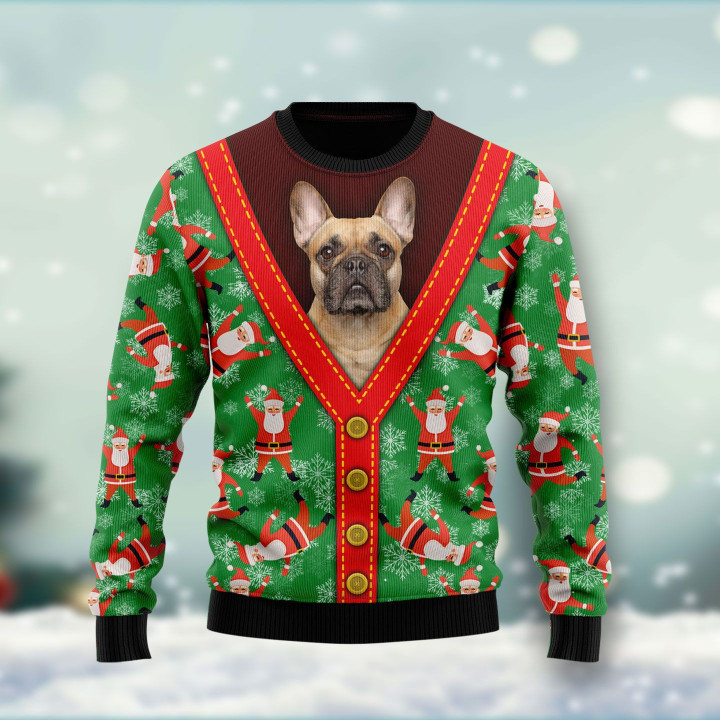Bulldog Ugly Christmas Sweater 3D Printed Best Gift For Xmas Adult | US5050