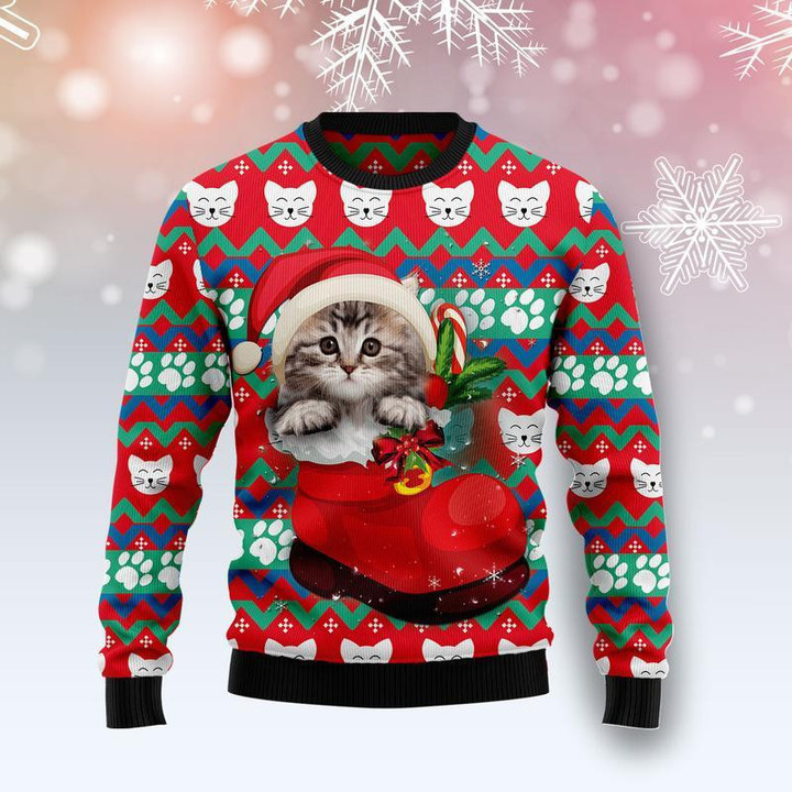 Cat Socks Ugly Christmas Sweater 3D Printed Best Gift For Xmas Adult | US5548