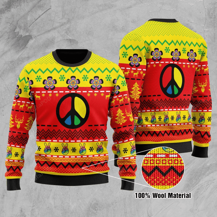 Hippie Ugly Christmas Sweater