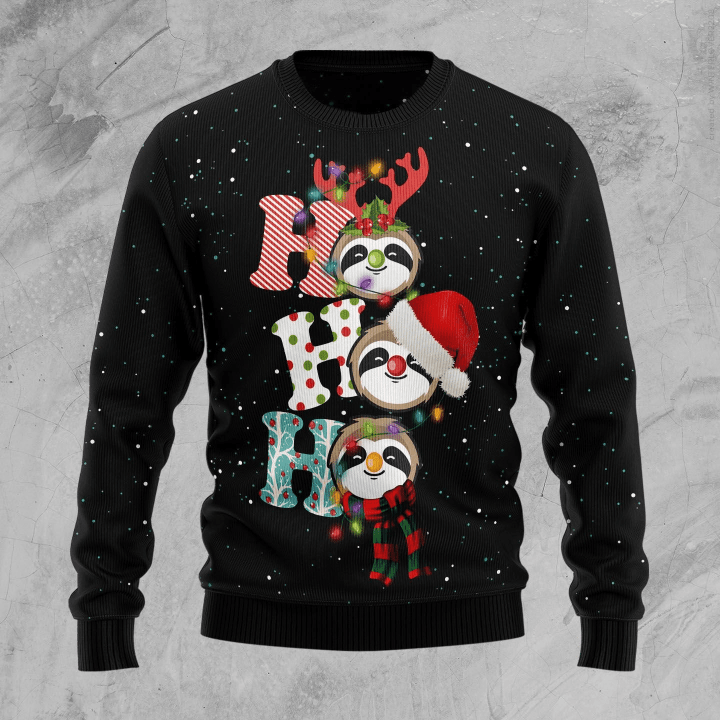 Sloth Ho Ho Ho Ugly Christmas Sweater