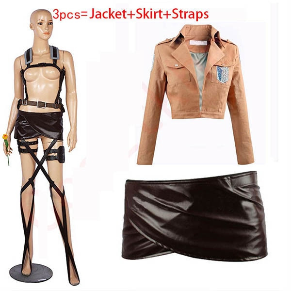 New Cosplay Anime Attack on Titan Shingeki No Kyojin Cosplay Costume Recon Corps Harness Outfits Recon Corps Belt AOT Full Set
