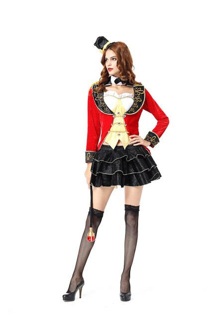 Adult Circus Trainer Vampire Devil Cosplay Waiter Magician Swallowtail Costume