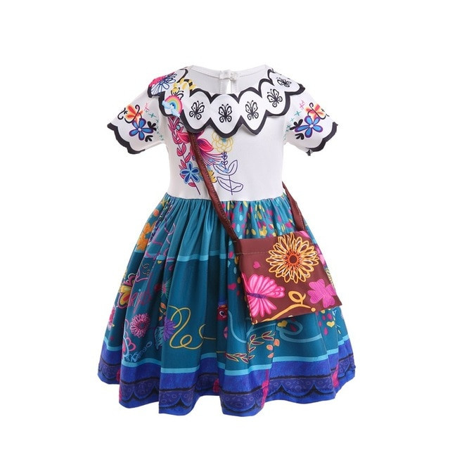 Baby Girl Dress Mirabel Girl Princess Dress Elegant Evening Party Encanto Children Cosplay Costume for Girls 2 3 4 5 6 Years