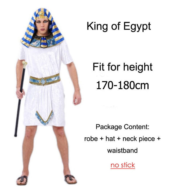 Umorden Halloween Costumes Ancient Egypt Egyptian Pharaoh King Empress Cleopatra Queen Costume Cosplay Clothing for Men Women