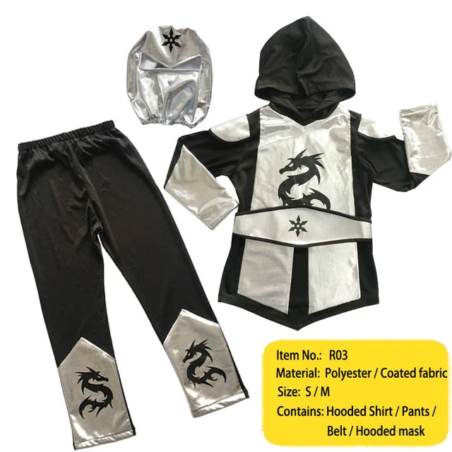 Kids Costume Ninja Cosplay Boys Girls Party Fancy Dress Halloween Children Gift