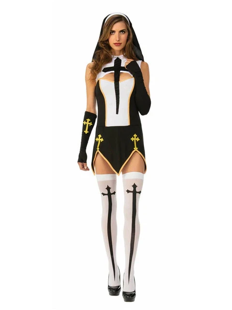 Easter Sexy Nun Costume Adult Women Halloween Party Cosplay Girl Sister Party Fancy Dress