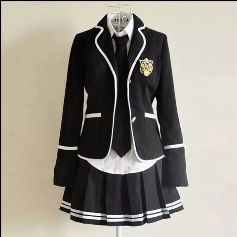 British spring and autumn student uniform set Japanese sailor JK uniform skirt Korean high school boys and girls performance