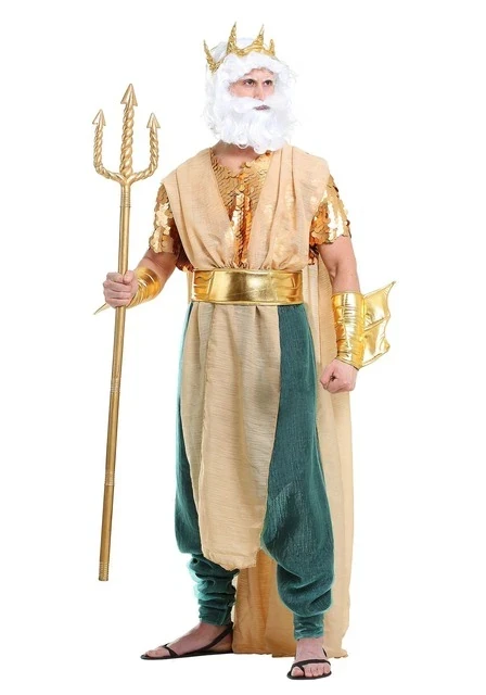 Women Sea Siren Mermaid Queen Costume Men's Poseidon Costumes Adult Egypt Egyptian Pharaoh Prince King Cosplay Fancy Dress