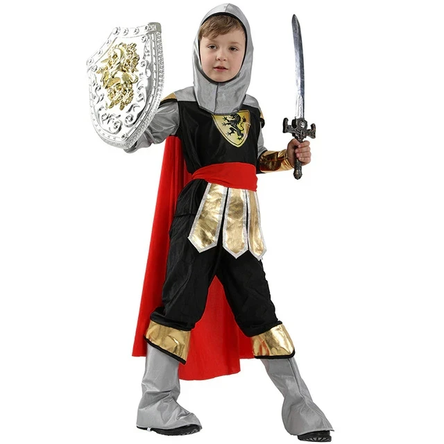 Halloween Boy Children Royal Warrior Knight Soldier Little Samurai Medieval Cosplay Costumes Carnival Roman Fancy Up Party Dress