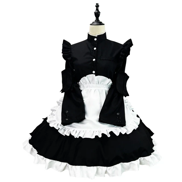 Oversize British Nobility Black White Retro Maid Outfit Anime Dress Women Court Maid Lolita Dress Servant Waiter Cosplay Costume
