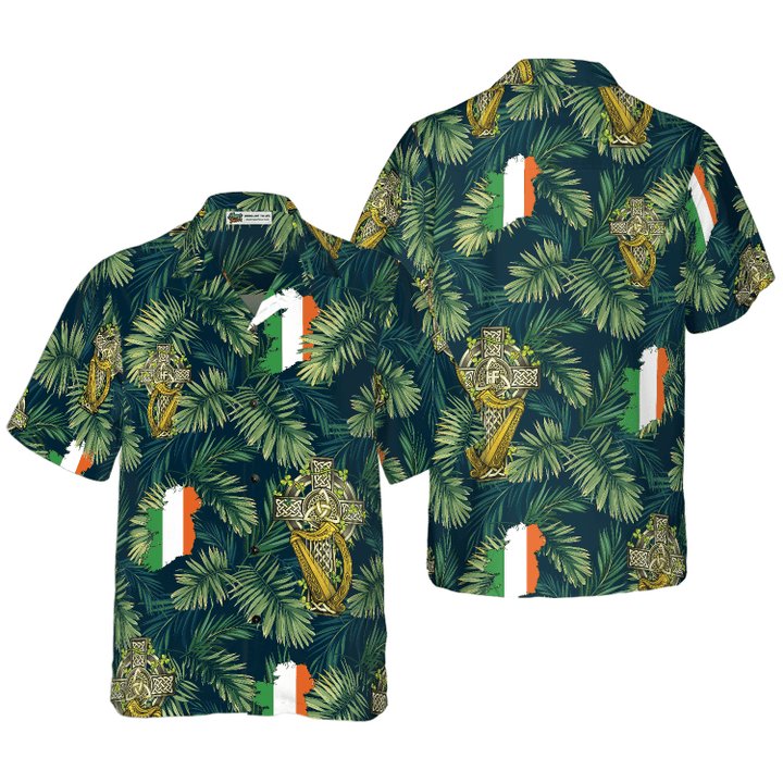 Cross Celtic Harp Pattern Irish Proud Hawaiian Shirt