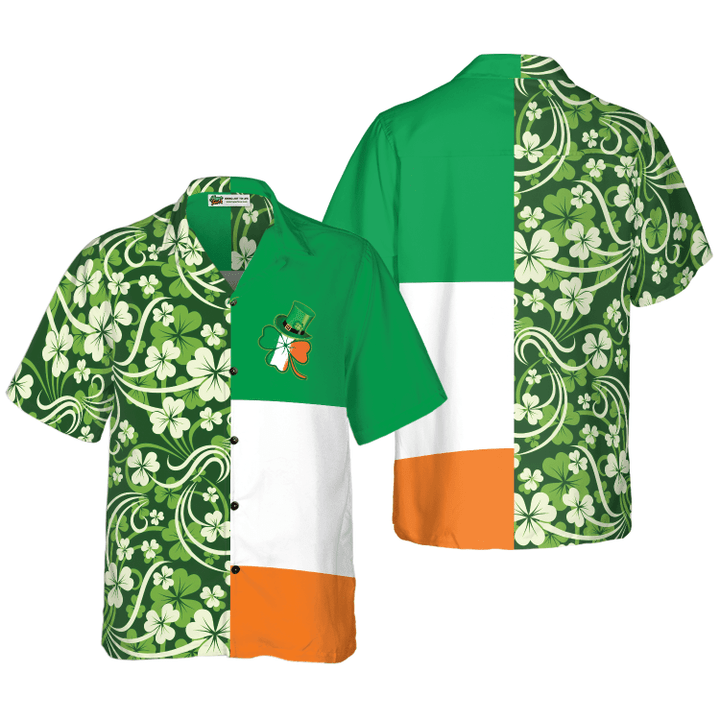 Shamrock With Flag Saint Patrick's Day Irish Ireland Hawaiian Shirt