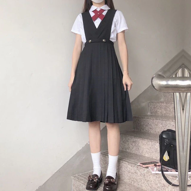 Japanese Style Women's Sleeveless Pinafore Dress Jk Suit High School Student Uniforms Class Loose Casual Clothes 2022 Fashion