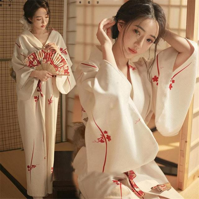 Japanese Traditional Kimono Casual Women Geisha White Haori Yukata Kimono Bow Knot Trend Loose Clothes Harajuku Kimono Robe
