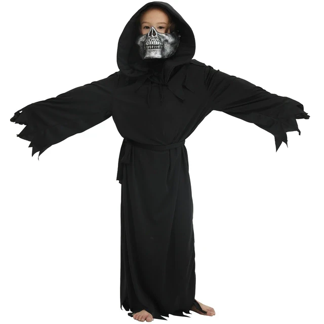 Grim Reaper Costume Kids Set Boys Vampire Clothes And Mask Include Halloween Child