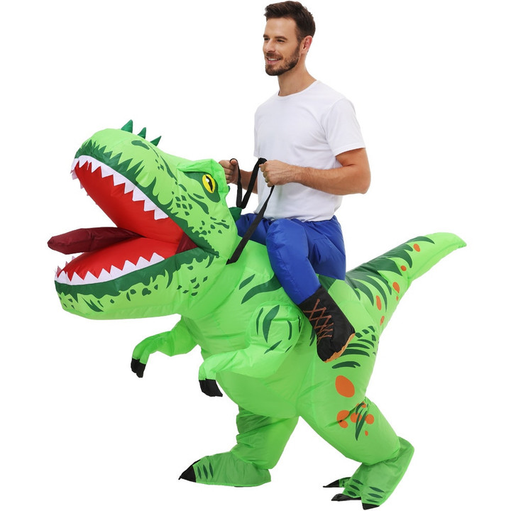 New T-Rex Dinosaur Cosplay Inflatable Costumes Suits Mascot Funny Party Anime Christmas Halloween Costume Dress for Adult Kids