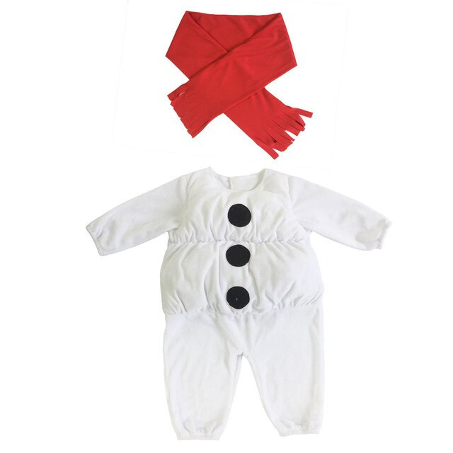 Christmas Clothing Snowman Cosplay For Kids Cute Winter Jumpsuit For Baby Halloween Costumes Performance Show