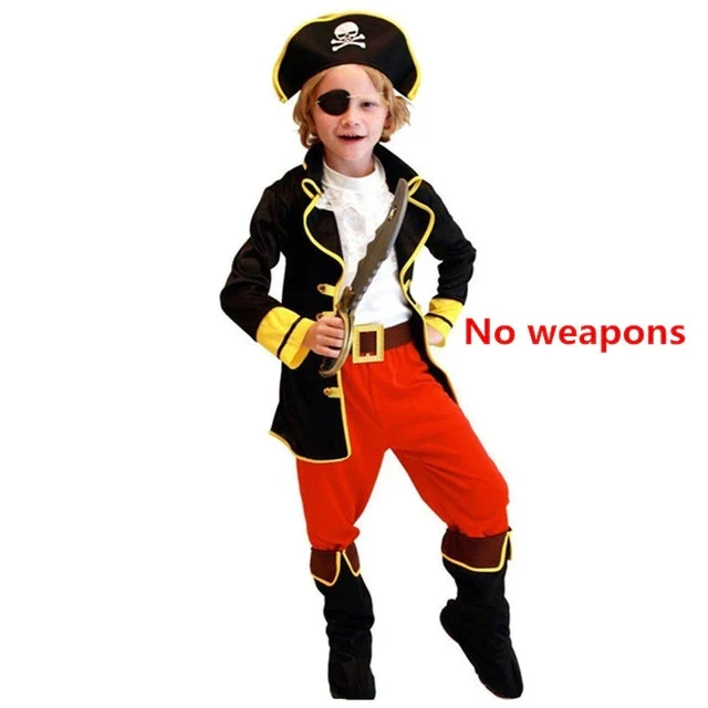 Kids Boys King Pirate Costume Cosplay Set For Children Birthday Telescope Gold Coins Carnival Halloween Party Fancy Dress