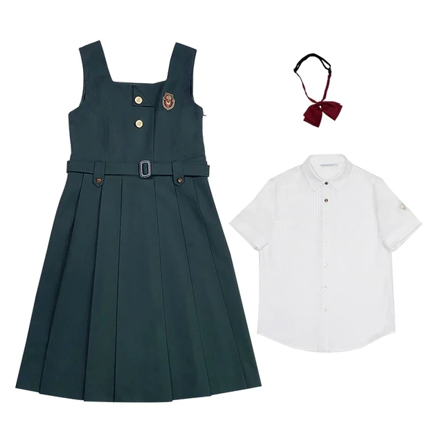 2023 japanese style jk school uniform solid pleated skirts for girls korean students high waist dress students full sleeve suit