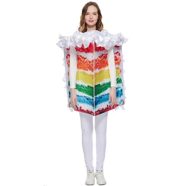 Cream Thousand Layer Cake Acting Clothing Rainbow Performance Costume Unisex Halloween Carnival Birthday Cosplay Party Costume