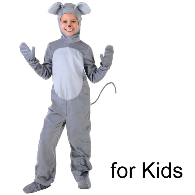 Kids Adult Grey Mouse Rat Costume Children Animal Cosplay Costumes for Boys Girls Kids Clothes Jumpsuit