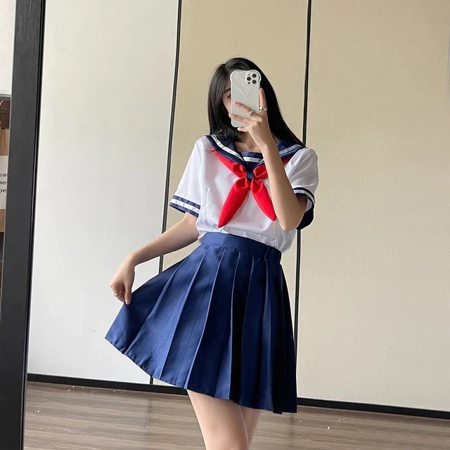Cosplay Japanese Kawaii JK Uniform School Girl Sailor Role Play Costumes Anime Japanese Fashion Skirt Cute Bow Knot Outfits 2022