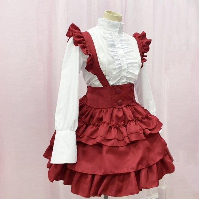 Anime Cosplay Costumes Lolita Girl Princess Party Dress Japanese Kawaii Gothic Clothes Apron Maid Outfits school student uniform